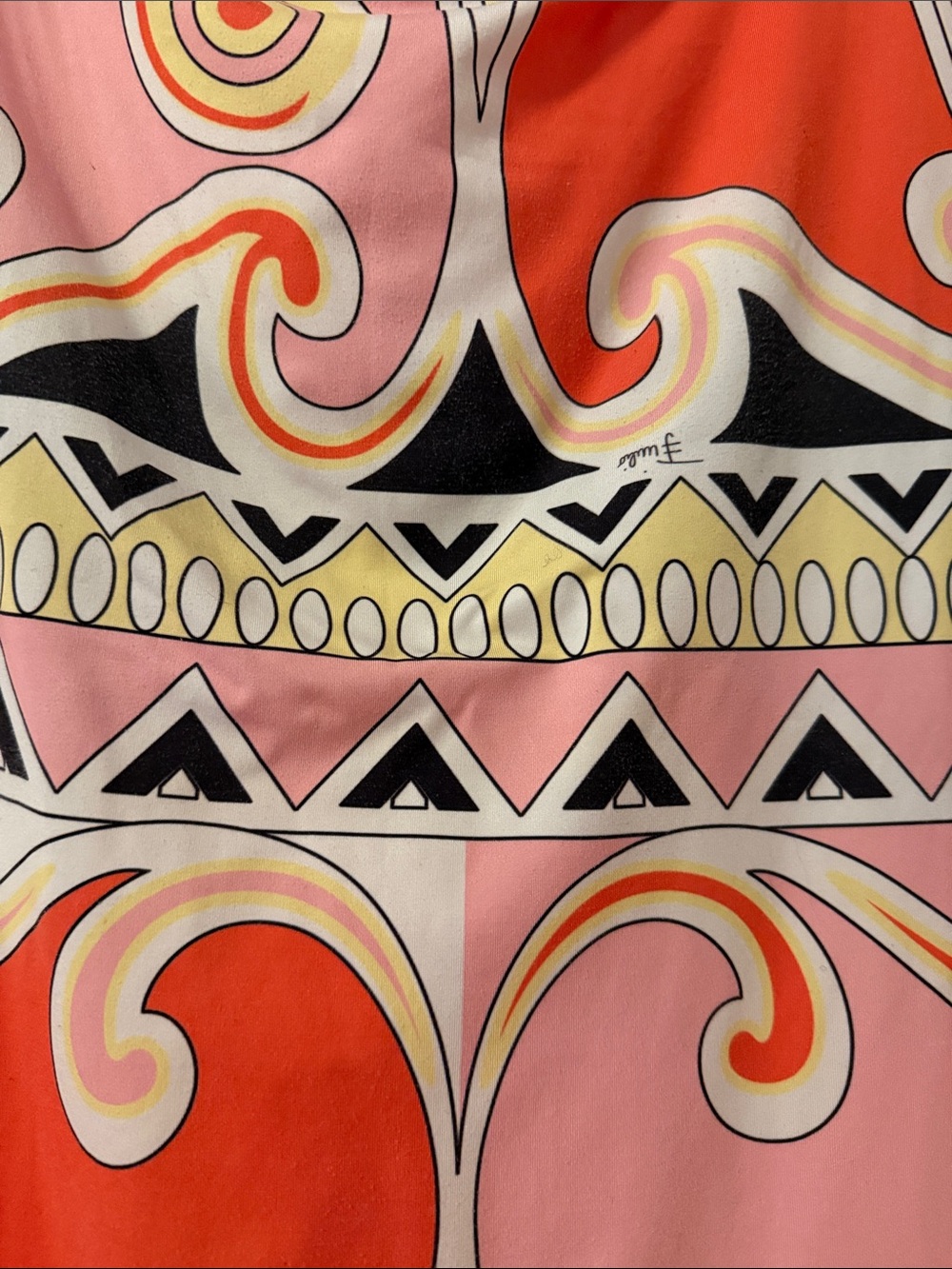 Emilio Pucci Pink Red Black Yellow 38 Italy Shift Dress Mod Printed 6 Small Med - Picture 4 of 16